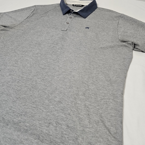 TravisMathew Gray Polo Shirt XL Pima Cotton Blend Golf Casual - Picture 3 of 7